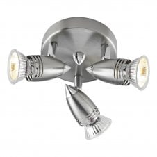 3 Light Compact Plate Satin Chrome