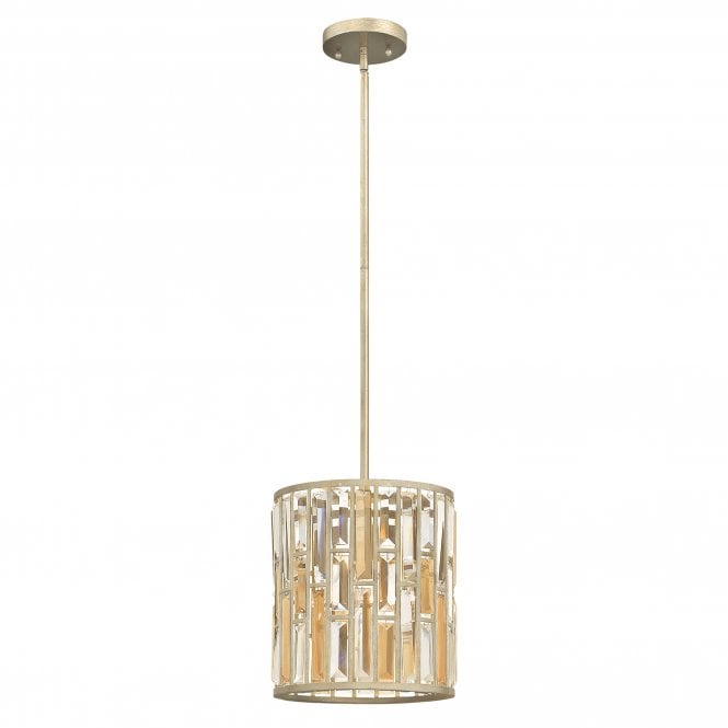 GEMMA contemporary decorative silver leaf & crystal mini ceiling pendant