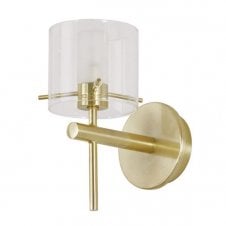 Brass bathroom wall light