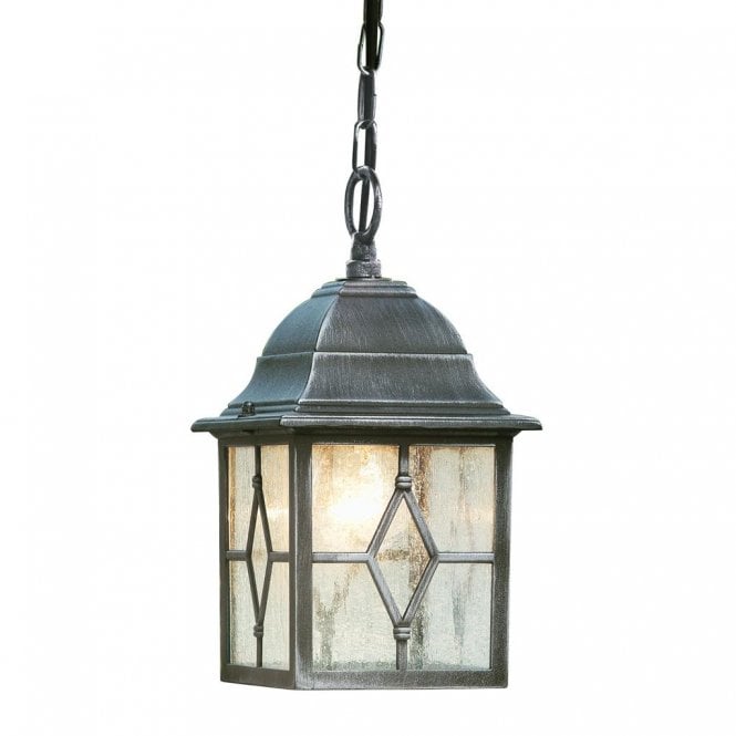 GENOA antique black silver hanging garden lantern