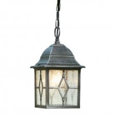 GENOA antique black silver hanging garden lantern