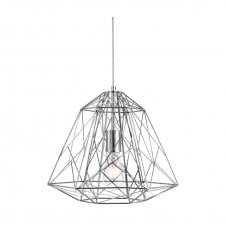 modern geometric ceiling pendant in polished chrome