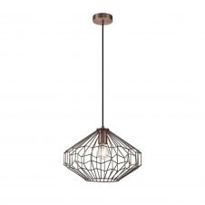 GEOWIRE Wide Diamond Ceiling Pendant Antique Copper/Black