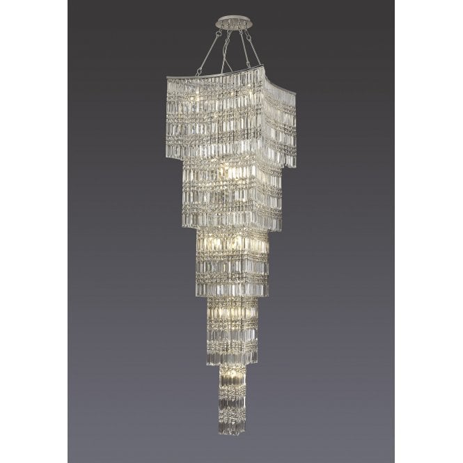 GIANNI 5 Tier Crystal Long Ceiling Pendant | 15xE14