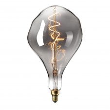 large decorative LED filament light bulb with smoked glass