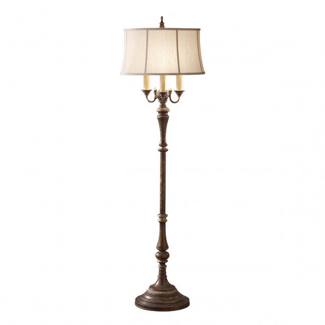 GIBSON traditional candelabra standard lamp with shade