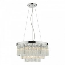 GIOVANA 5 Light Ceiling Pendant in Polished Chrome with Clear Glass