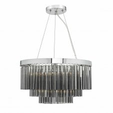 GIOVANA decorative 5 light glass and chrome ceiling pendant
