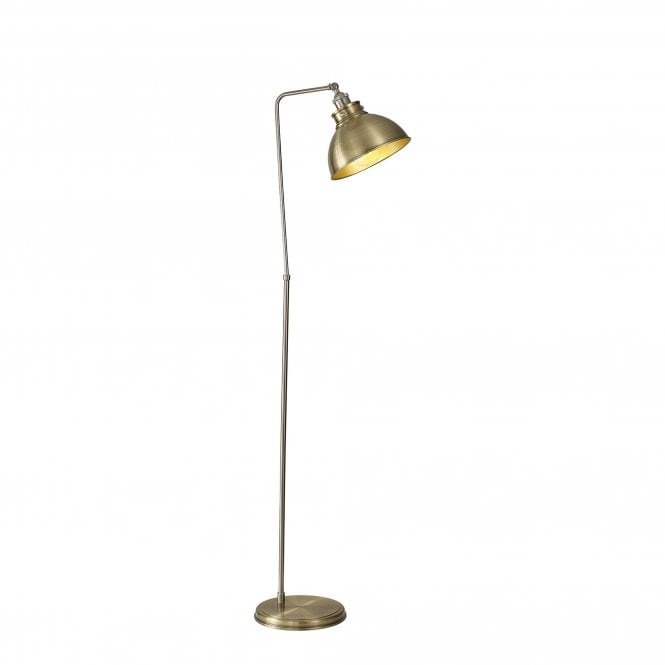 GIOVANNI Adjustable Floor Lamp | 1 x E27 | Satin Nickel and Antique Brass and Gold