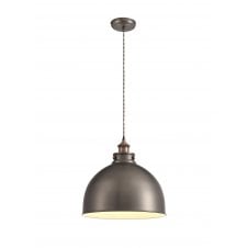 Large Industrial Copper and Silver Pendant industrial 