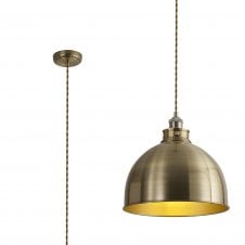 GIOVANNI Large Pendant | 1 x E27 | Satin Nickel and Antique Brass and Gold