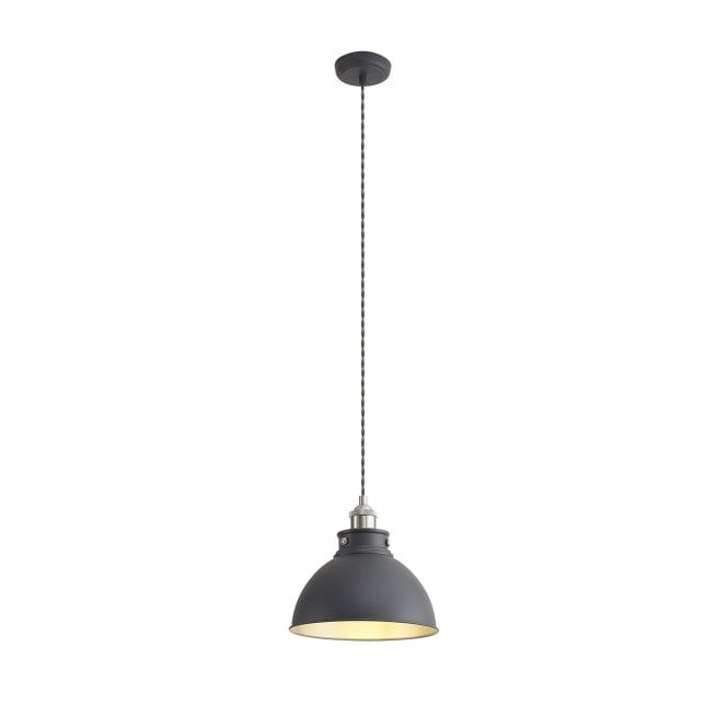 GIOVANNI Medium Pendant | 1 x E27 | Graphite and Satin Nickel and Silver