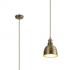 GIOVANNI Small Pendant | 1 x E27 | Satin Nickel and Antique Brass and Gold