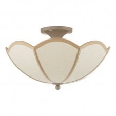rattan semi-flush ceiling light