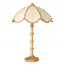 Wooden Table Lamp with Rattan Shade