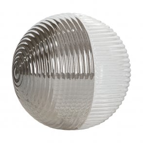 GL19 Smoked & Clear Ribbed Glass Shade