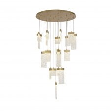 GLACIAL 21 Light 4.5W LED Ceiling Pendant Cluster 3000K 3360lm Painted Brushed Gold with 3 year warranty