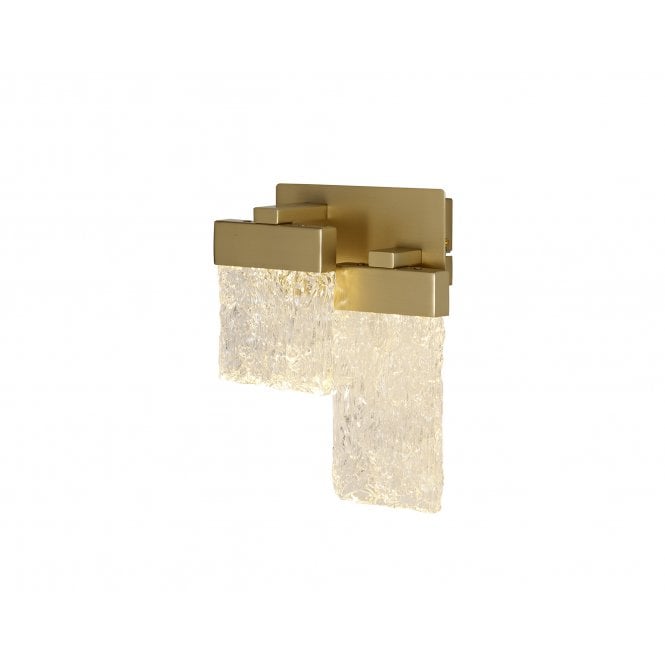 GLACIAL Crystal LED Wall Light in Brushed Gold with 3 year warranty