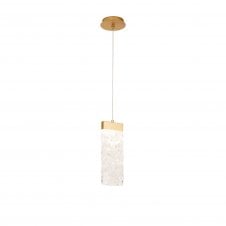 GLACIAL Large Pendant 2m | 1 x 4.5W LED | 3000K | 160lm | Painted Brushed Gold | 3yrs Warranty