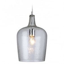 GLASS beveled clear bottle pendant light