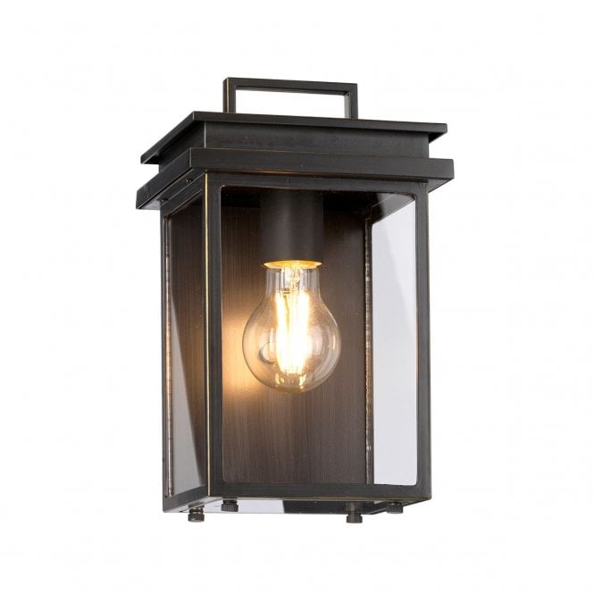 GLENVIEW outdoor wall lantern in antique bronze finish (small)
