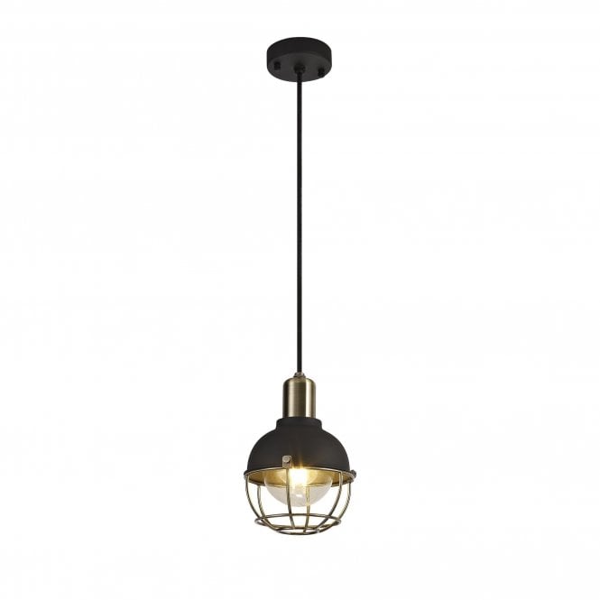 GLOBACAGE Exterior Ceiling Pendant IP65 Matt Black Brushed Bronze Cage