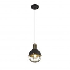 Exterior Ceiling Pendant IP65 Matt Black Brushed Bronze Cage