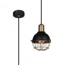 GLOBACAGE Pendant | IP65 | matt Black and Antique Brass | 2yrs Warranty