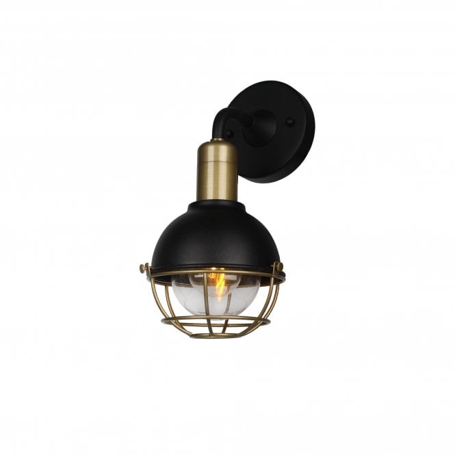 GLOBACAGE Wall Lamp | IP65 | Matt Black and Antique Brass | 2yrs Warranty