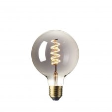 GLOBE decorative LED filament bulb in titanium mirror finish (dimmable)