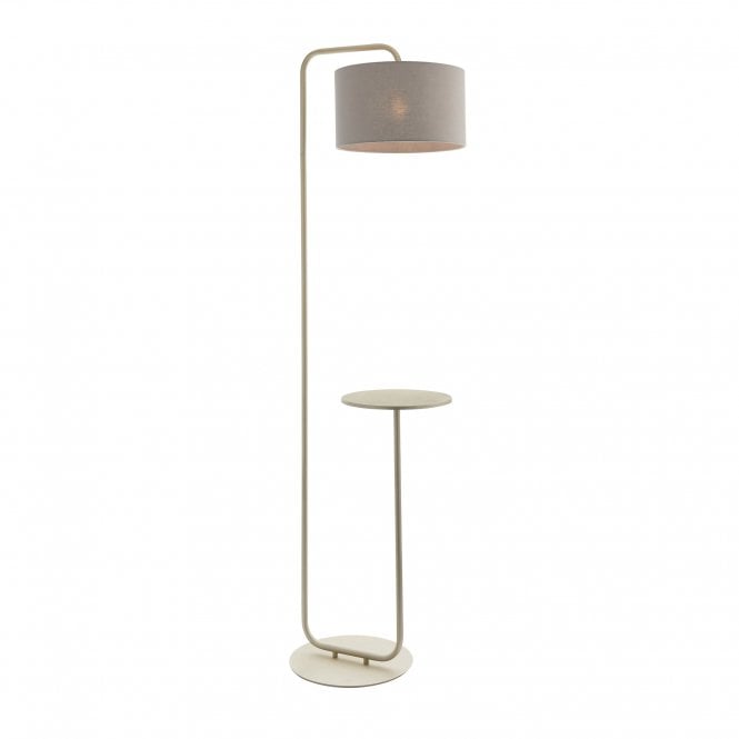 GLORY Floor Lamp and Table in Champagne with Grey Shade