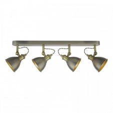 GOVERNOR 4 Light Bar Spotlight - Antique Chrome Antique Brass