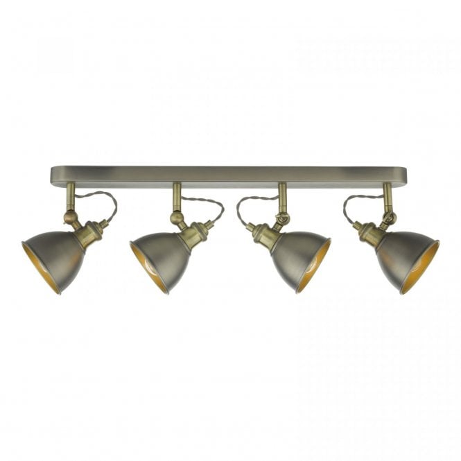 GOVERNOR 4 Light Bar Spotlight - Antique Chrome Antique Brass