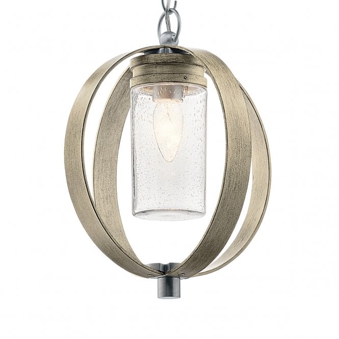 GRAND Bank Outdoor Pendant Aluminium, Clear Seeded Glass