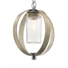 GRAND Bank Outdoor Pendant Aluminium, Clear Seeded Glass