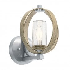 GRAND Bank Outdoor Wall Light In Aluminium And Clear Seeded Glass