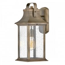 GRANT Medium Outdoor Wall Lantern in Bronze with Seeded Glass