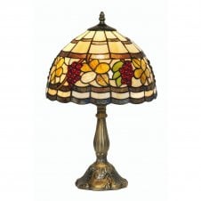 GRAPES Large Tiffany Table Lamp in Antique Brass