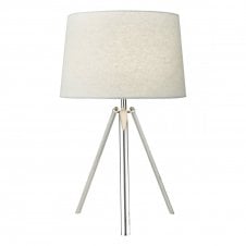 GRIFFITH polished chrome tripod table lamp with shade
