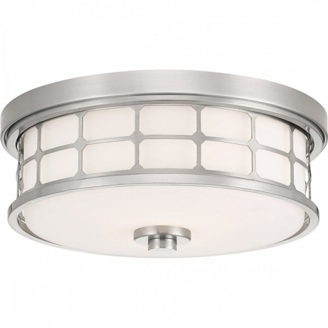 GUARDIAN flush brushed nickel bathroom ceiling light