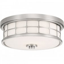 GUARDIAN flush brushed nickel bathroom ceiling light