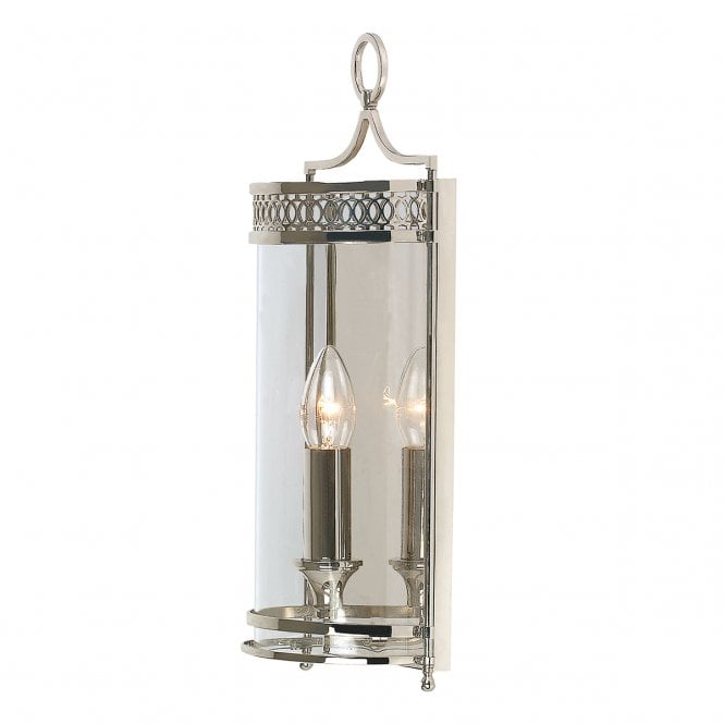 GUILDHALL traditional Georgian wall lantern, polished nickel