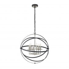 GYROSTAT 6 Light Ceiling Pendant in Anthracite Grey and Satin Nickel