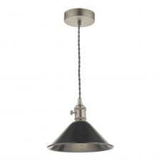 Ceiling Pendant Antique Chrome Aged Pewter Shade