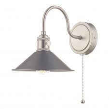Hadano Wall Light | Antique Chrome and Antique Pewter Shade 