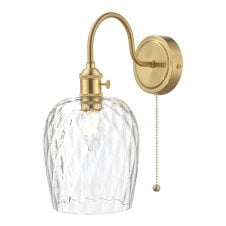 Brass and Dimpled Glass wall Light | The Lighting Company 