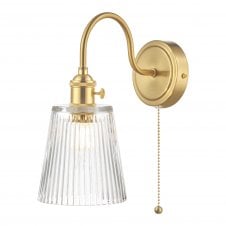 Brass and Dimpled Glass Wall Light | The Lighting Company 