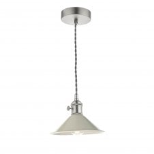 Vintage cream and chrome ceiling pendant