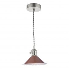 HADANO Ceiling Pendant in Antique Chrome With Umber Shade