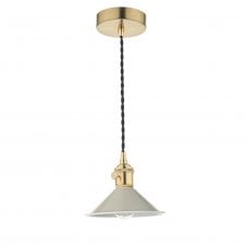 Vintage cream and brass ceiling pendant